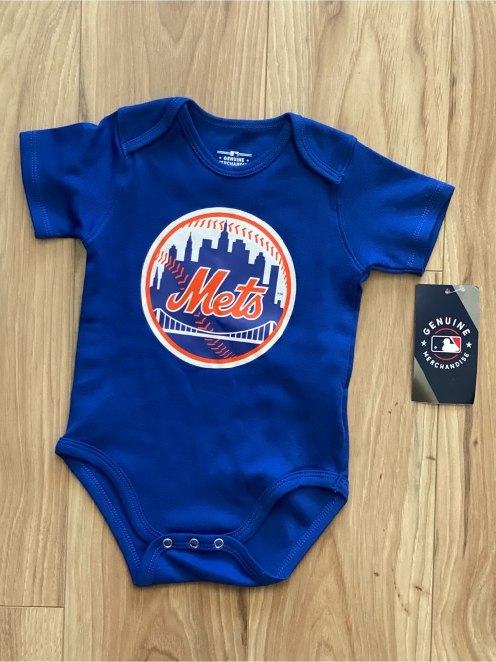 MLB Mets Baby Bodysuit - Royal Blue with Orange & White Logo Size 12 Months NWT